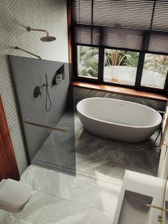 Душевая перегородка MaybahGlass MGD-729-2ш 79см бронза